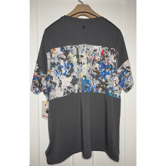Marmot Mens T Shirt Gualala Point Size XXL Dark Gray Crystals Print - Picture 2 of 11